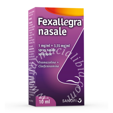 Fexallegra nasale 1 mg/ml + 3,55 mg/ml spray nasale, soluzione  tramazolina + clorfeniramina 1 flacone da 10 ml
