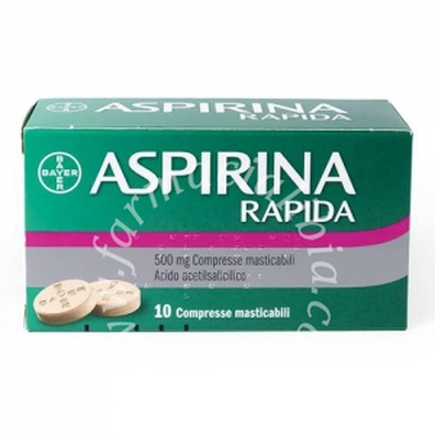 Aspirina rapida 500 mg compresse masticabili acido acetilsalicilico 10 compresse