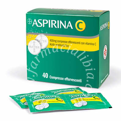 Aspirina 400 mg compresse effervescenti con vitamina c  acido acetilsalicilico + acido ascorbico 40 compresse in strip al/pe/carta-pe/al/surlyn