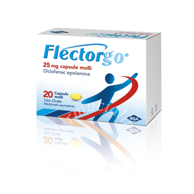 Flectorgo 12,5 mg capsule molli flectorgo 25 mg capsule mollidiclofenac epolamina medicinale equivalente 20 capsule in blister pvc/pe/pvdc/al