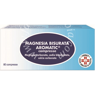 Magnesia bisurata aromatic compresse  magnesio carbonato  sodio bicarbonato  calcio carbonato pastiglie 80 pastiglie