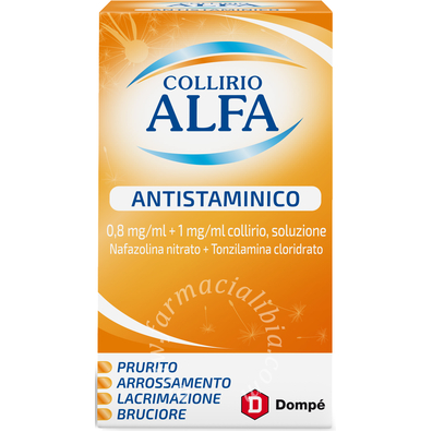 Collirio alfa antistaminico 0,8 mg/ml + 1 mg/ml collirio, soluzione  nafazolina nitrato e tonzilamina cloridrato flacone 10 ml