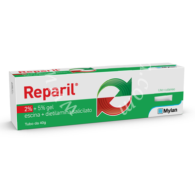 Reparil 1% + 5% gel  reparil 2% + 5% gel  escina + dietilamina salicilato 2% + 5%  gel tubo 40 g
