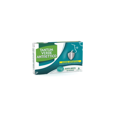 Tantum verde antisettico pastiglie gusto menta  medicinale equivalente 20 pastiglie in blister pvc-pvdc/al