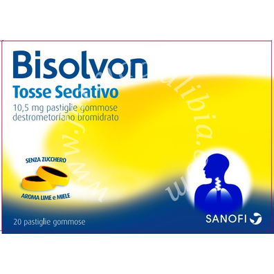 Bisolvon tosse sedativo 10,5 mg pastiglie gommose  destrometorfano bromidrato 20 pastiglie gommose