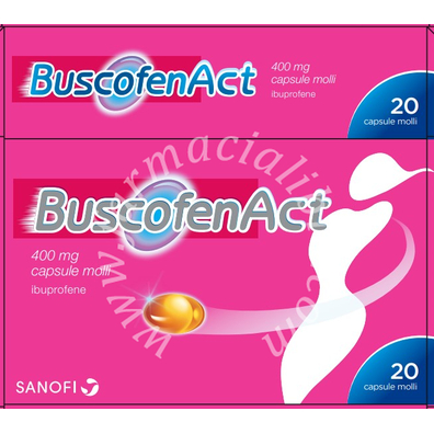 Buscofenact 400 mg capsule molli  ibuprofene molli, 20 capsule in blister pvc/pe/pvdc-al