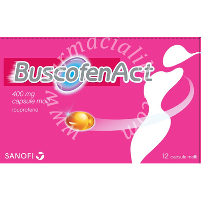 Buscofenact 400 mg capsule molli  ibuprofene 12 capsule in blister pvc/pe/pvdc-al