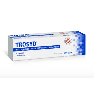 Trosyd 1% crema  trosyd 1% polvere cutanea  trosyd 1% emulsione cutanea  tioconazolo tubo 30 g