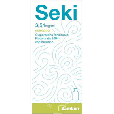 Seki 3,54 mg/ml sciroppo  cloperastina fendizoato 1 flacone 200 ml con bicchiere dosatore