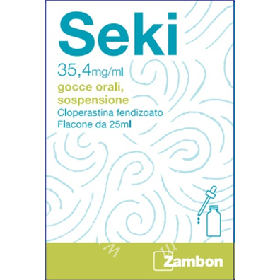 Seki 10 mg compresse rivestite  cloperastina cloridrato  seki 35,4mg/ml gocce orali, sospensione  seki bambini 4,4 mg compresse masticabili  cloperastina fendizoato 35,4  1 flacone 25 ml