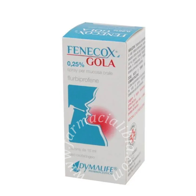 Fenecox gola 2,5 mg/ml collutorio  fenecox gola 2,5 mg/ml spray per mucosa orale 0,25%  1 flacone in vetro da 15 ml