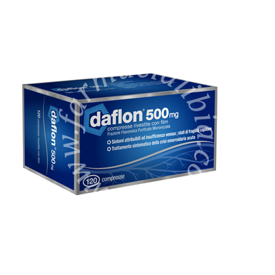 Daflon 500 mg compresse rivestite con film  frazione flavonoica purificata micronizzata 120 compresse in blister pvc/al