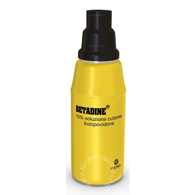 Betadine 10% soluzione cutanea  iodopovidone 1 flacone in hdpe da 120 ml