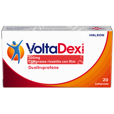 Voltadexi 200 mg compresse rivestite con film  dexibuprofene 20 compresse in blister pvc/pvdc/al