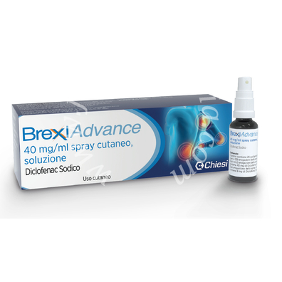 Brexiadvance 40 mg/ml spray cutaneo, soluzione  diclofenac sodico soluzione 1 flacone in vetro da 30 ml/125 erogazioni con pompa dosatrice