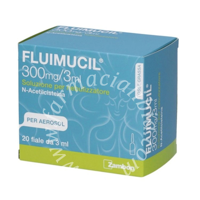 Fluimucil 300 mg/3 ml soluzione per nebulizzatore  n-acetilcisteina 20 fiale da 3 ml