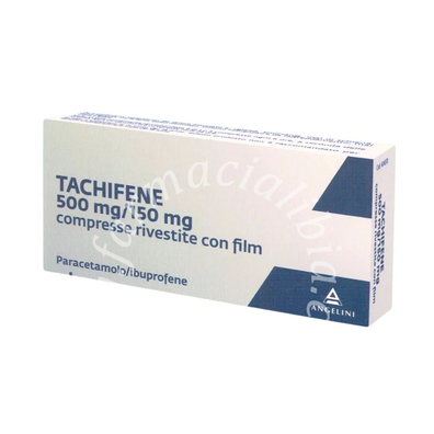 Tachifene 500 mg/150 mg compresse rivestite con film  paracetamolo/ibuprofene 500 mg +  16 compresse in blister pvc/al