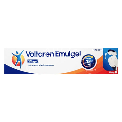 Voltaren emulgel 2% gel  diclofenac dietilammonio tubo da 180 g in ldpe/al/miscela di ldpe-hdpe-additivo antibloccaggio